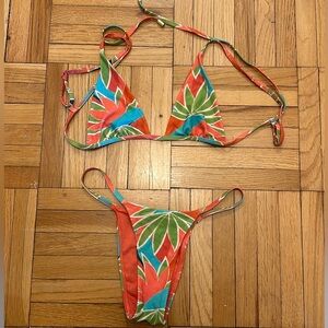NWOT Monday Swimwear Birds in Paradise bikini set